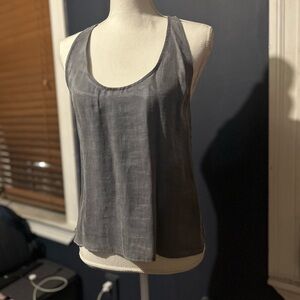 NWT. Shiny Gun metal grey racerback tank top from Zara